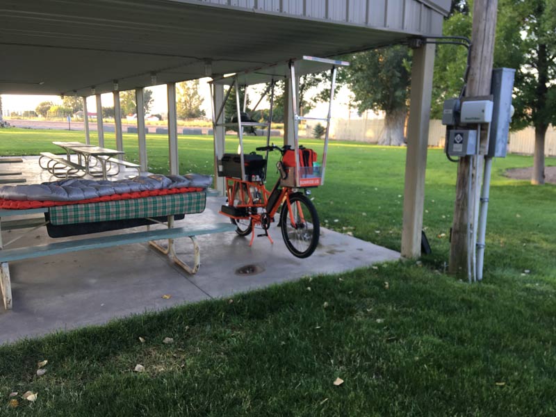 Camping overnight at a park in Bruneau, ID