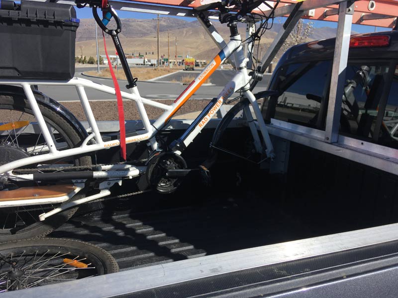 Sunride2 is loaded in the pickup truck.