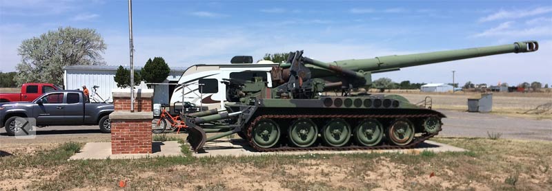 Army tank at the VFW in Boise City, Oklahoma