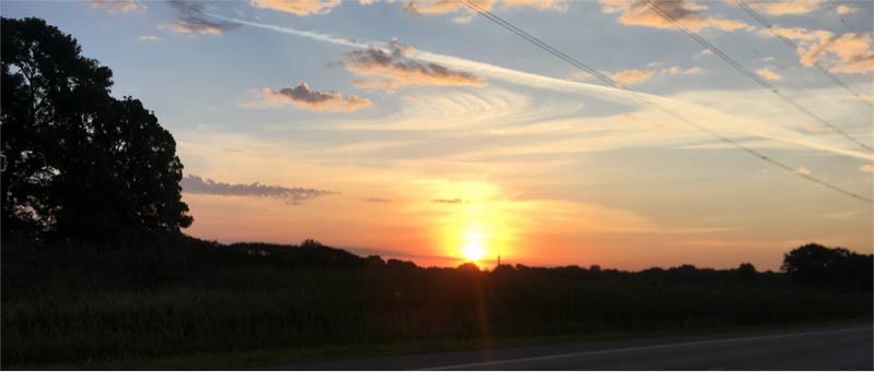 Sunrise riding along the Mississippi River in Minnesota