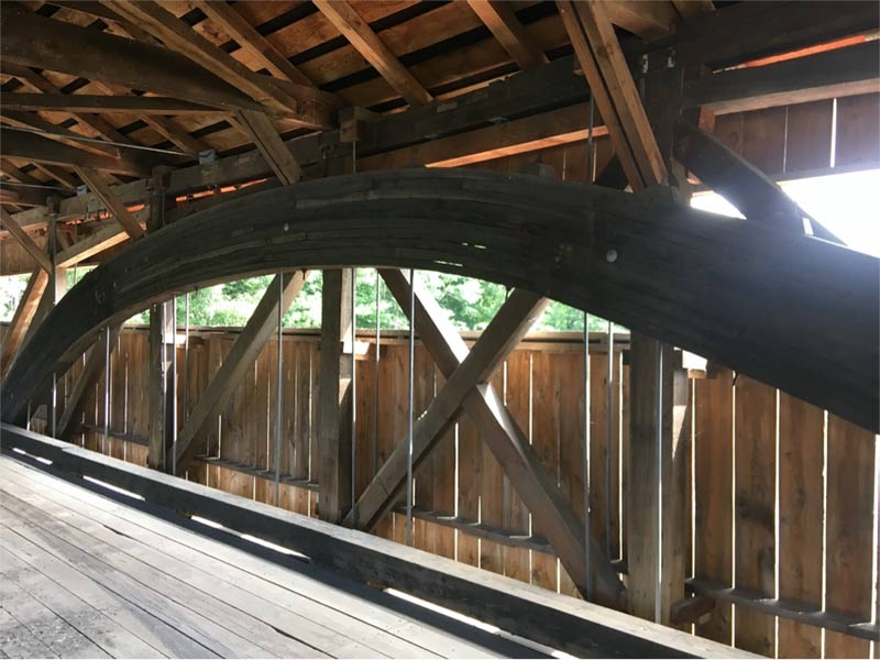 Impressive wood construction on the Taftsville Covered Bridge