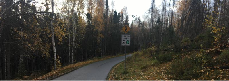 20 mile speed limit signs are on most Alaska trails