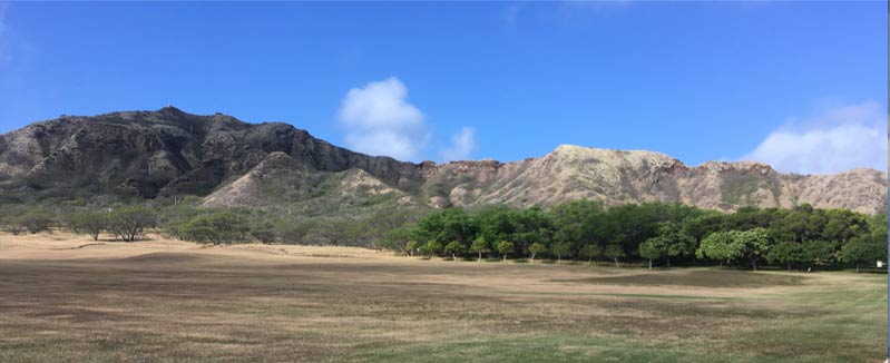 Inside the volcano: Diamond Head from the floor of the crater