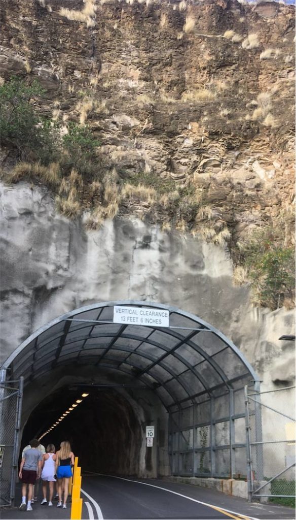 The tunnel leading inside Diamond Head's crater.